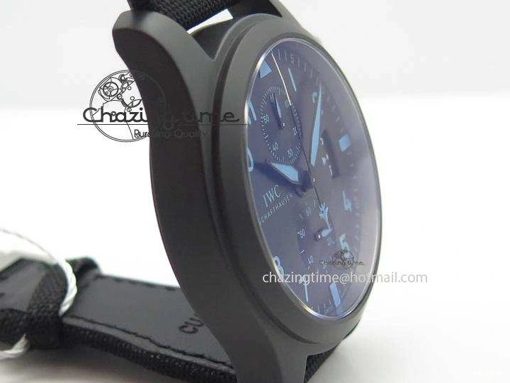 MIROTIME 0404 Comfortable Pilot Chrono IW388003 Real Ceramic ZF 1:1 Best Edition On Black Nylon Strap A 7322